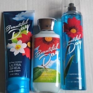 8 oz each Trio of Beautiful Day Bath and Body Works Pampering Gift